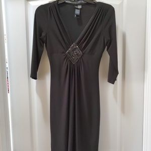 #265 Bisou Bisou 3/4 Sleeve Black Dress Size 4